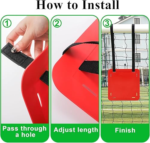 Miniatura 5 de Tebery 4 objetivos de portería de fútbol, objetivos de entrenamiento de tiro con correas ajustables, objetivos de fútbol colgantes para agilidad de