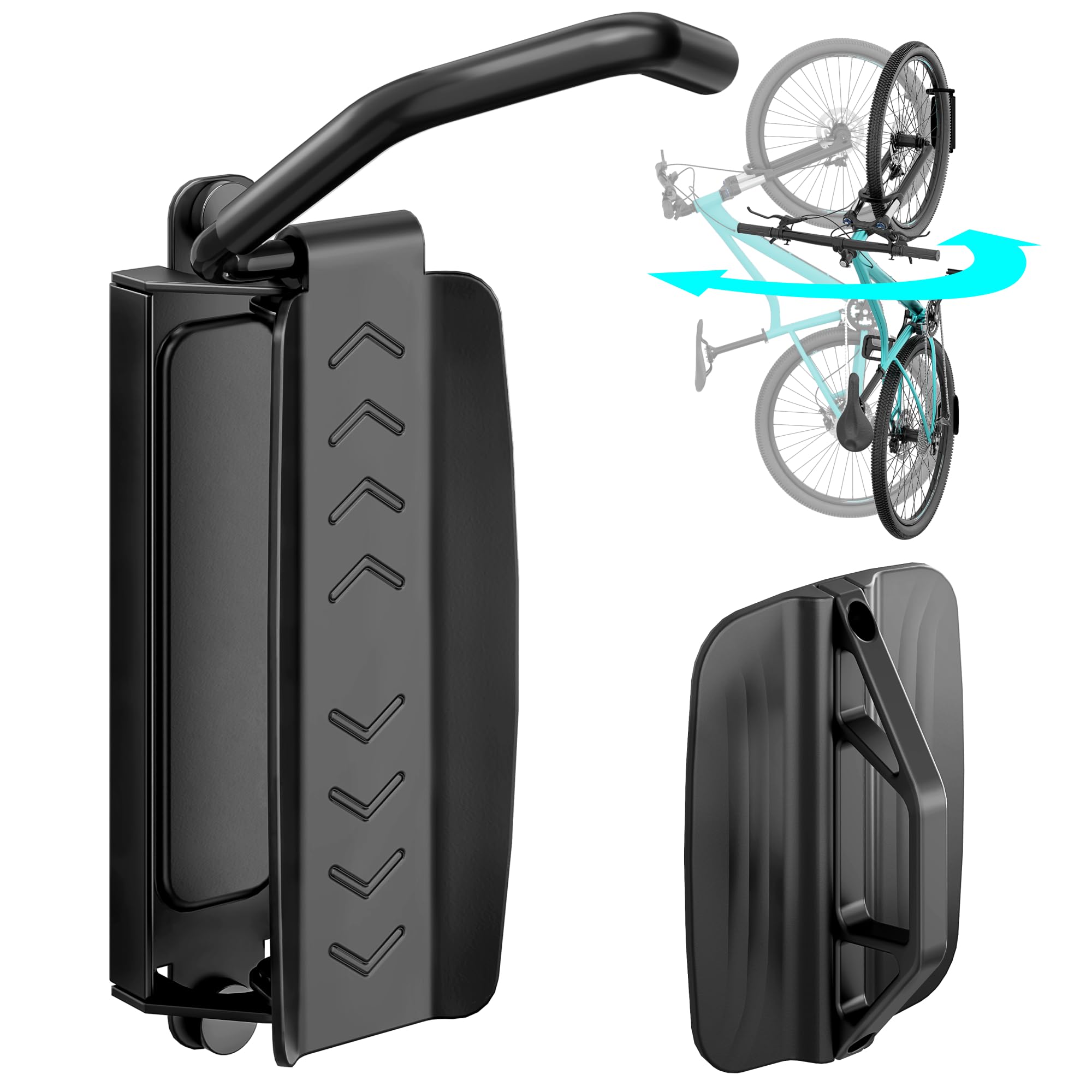 PEGZONE Heavy Duty Swivel Bike Wall Mount, Holds up to 35 kg, 1 Pack, Black — image 1