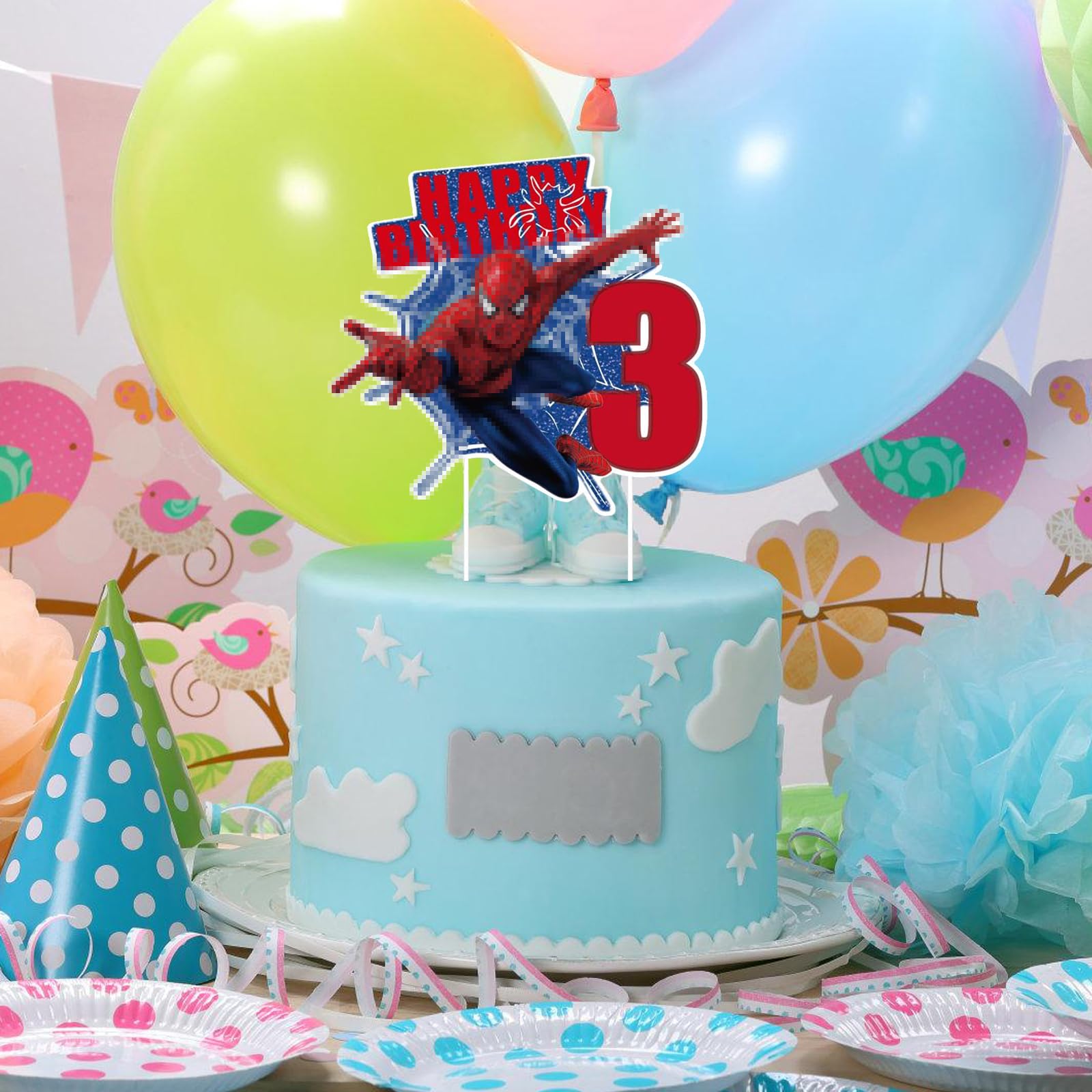 Decorazioni Torta Compleanno 3 Anni - 25 Pezzi Cake Topper Per Bambini, Theme Ragazzo
