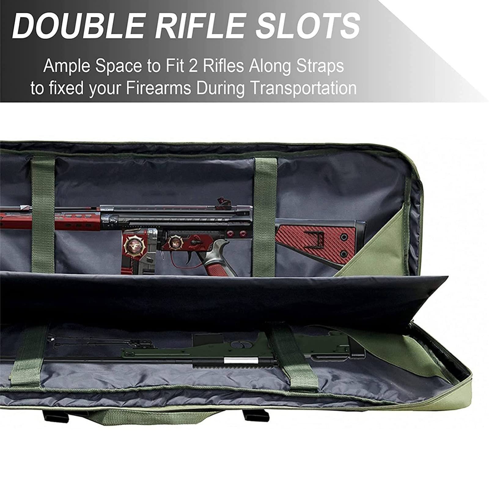 Funda Táctica para Fusil,Bolsa Doble para Rifle,Mochila para Fusil Suave y Acolchada,Bolsa para Escopeta Doble con Correa de Hombro Ajustable, Longitud Disponible en 90cm
