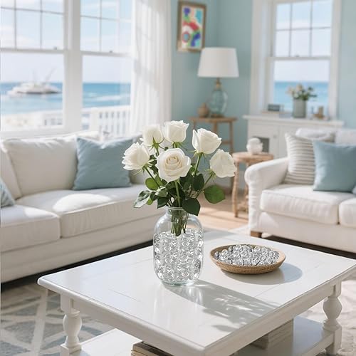 Miniatura 9 de DomeStar 500 unidades de canicas de vidrio planas, cuentas de vidrio negro, gemas de vidrio, rellenos de jarrón para mesa, decoración del hogar,