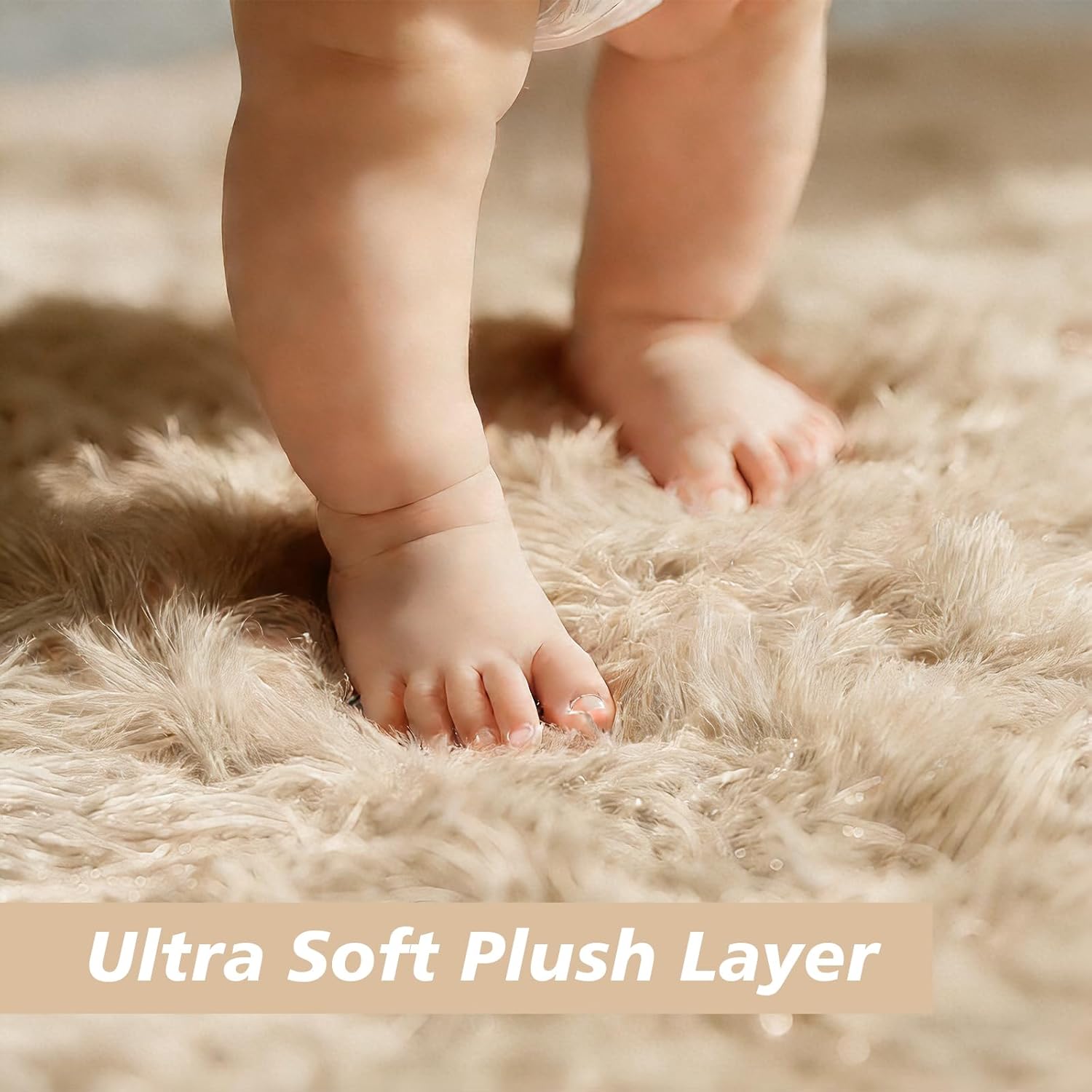 9x12 fluffy area rugs for living room,large fuzzy shag area rug for bedroom,beige soft non-shedding indoor plush carpet for kids bedroom nursery home decor beige 9' x 12' (rectangular)