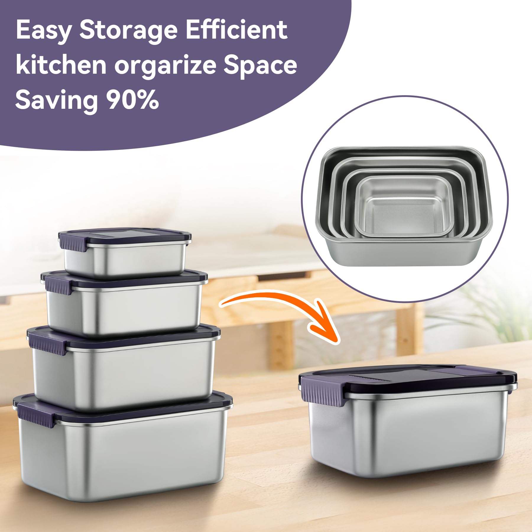 ステンレス 蓋付き保存容器 4個セット 【公式通販】