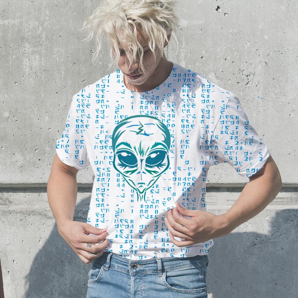 FINGERINSPIRE 2PCS Alien Stencil Set Reusable Alien Head & Alien Code Template for Painting on Wall, Wood, Canvas, Fabric Sci-Fi Theme DIY Art Stencils