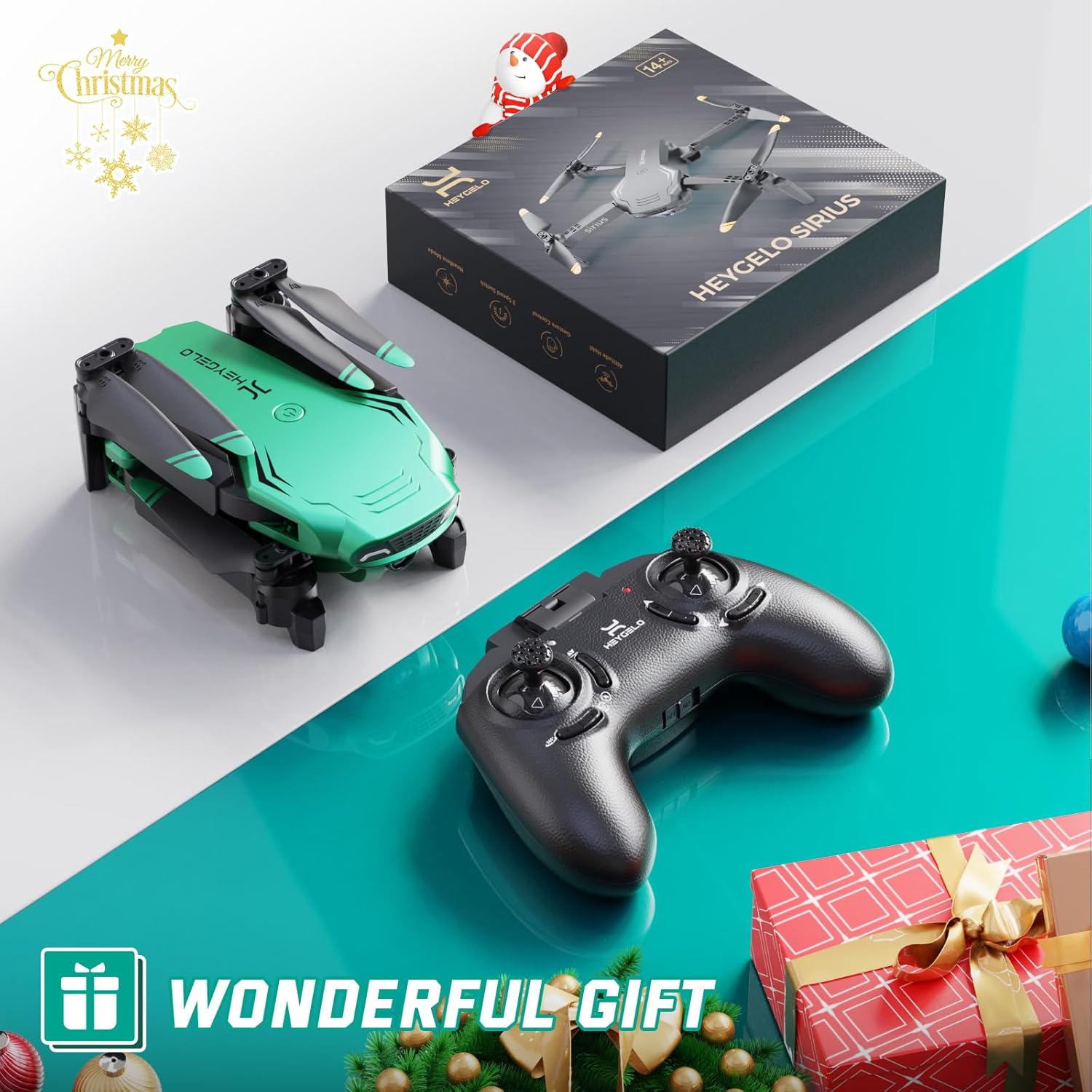 Foldable Drones for Kids Beginners - With 1080P HD Camera, FPV Remote Control Quadcopter, One Key Start/Land, Altitude Hold, 2 Batteries RC Helicopter Toys Gifts for Boys (Green)