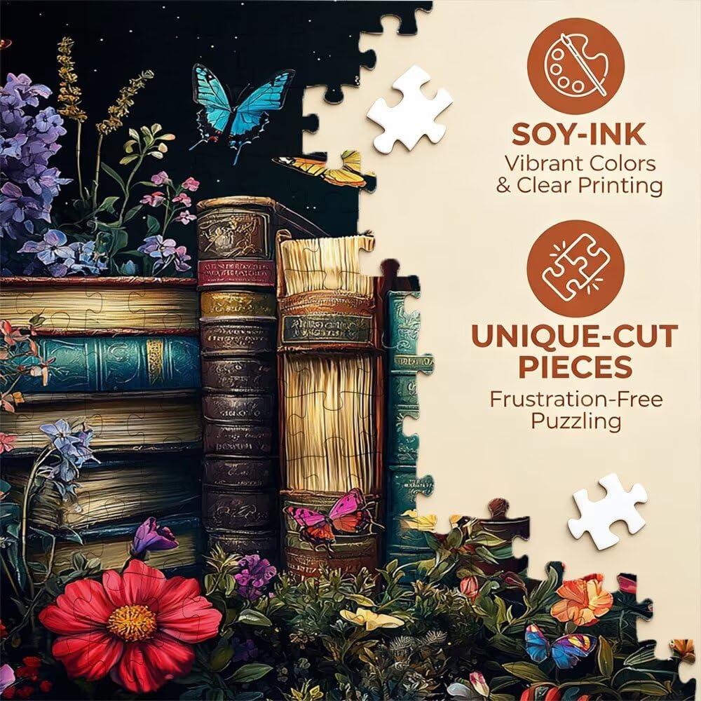 BüCher Blumen Schmetterlinge Puzzle 6000 Teile, Klassische Puzzles, Geschicklichkeitsspiel Puzzle für Erwachsene, Puzzlespiele Ganze Familie, Mit Schöner Verpackung, Dekoration Puzzles DX0YL3-837
