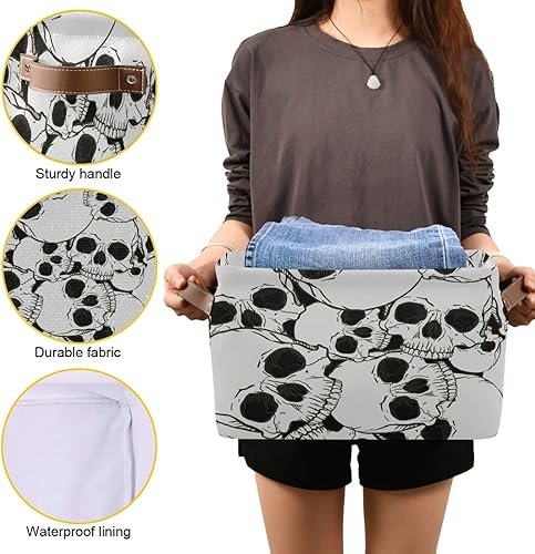 Miniatura 16 de AUUXVA Cesta de almacenamiento del antiguo Egipto, caja de almacenamiento de lona duradera plegable para juguetes, cesta organizadora con asas