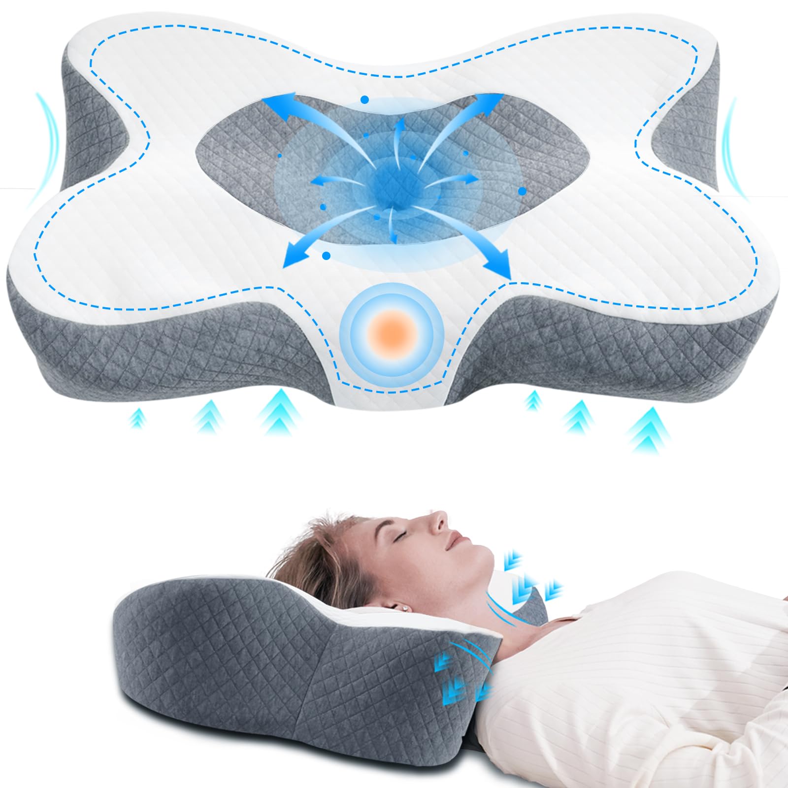 Orthopädisches Kissen Antischnarchkissen Memory Foam Seitenschläfer Rückenschläfer