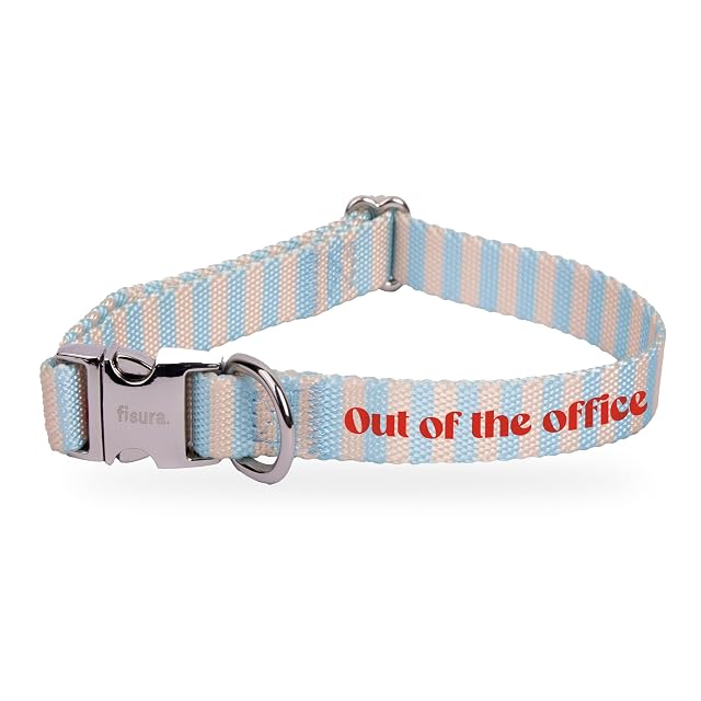 Fisura - Collar para Perros Ajustable con Mensaje “out of The Office”. Collar de Nylon para Perro Mediano…