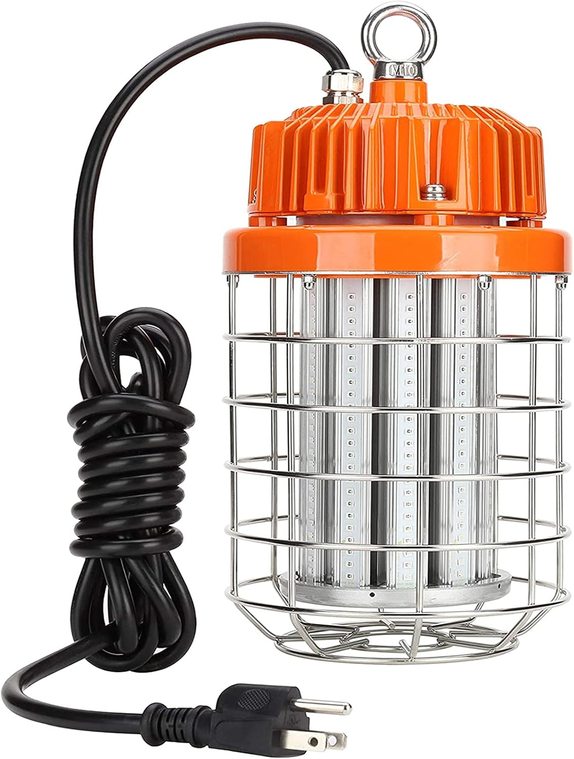 Holdbright 150W LED Temporary Work Light, LED Drop Light 19500Lumens, High Bay Lighting, Wire Guard, Spring Loaded Safety Latch, US Plug,5000K,100-277VAC Rated, UL Listed & DLC Qualified Jobsite