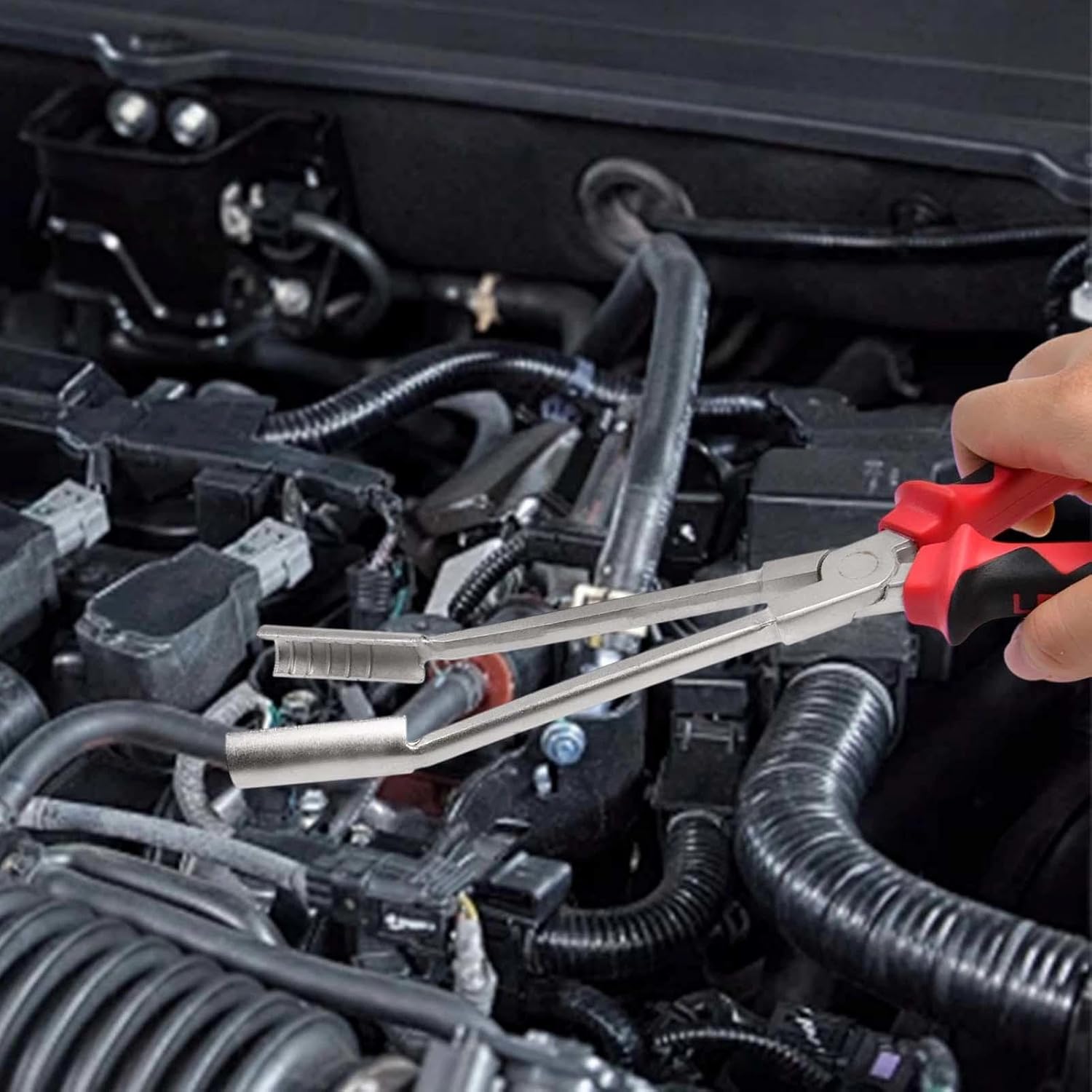 Car Spark Plug Wire Removal Pliers Tool Sleeve Type Spark Plug Puller, High Voltage Cylinder Cable Removal Clamp Tools Long Handle Spark Plug Boot Removal Pliers, Repair Tool Car Accessories