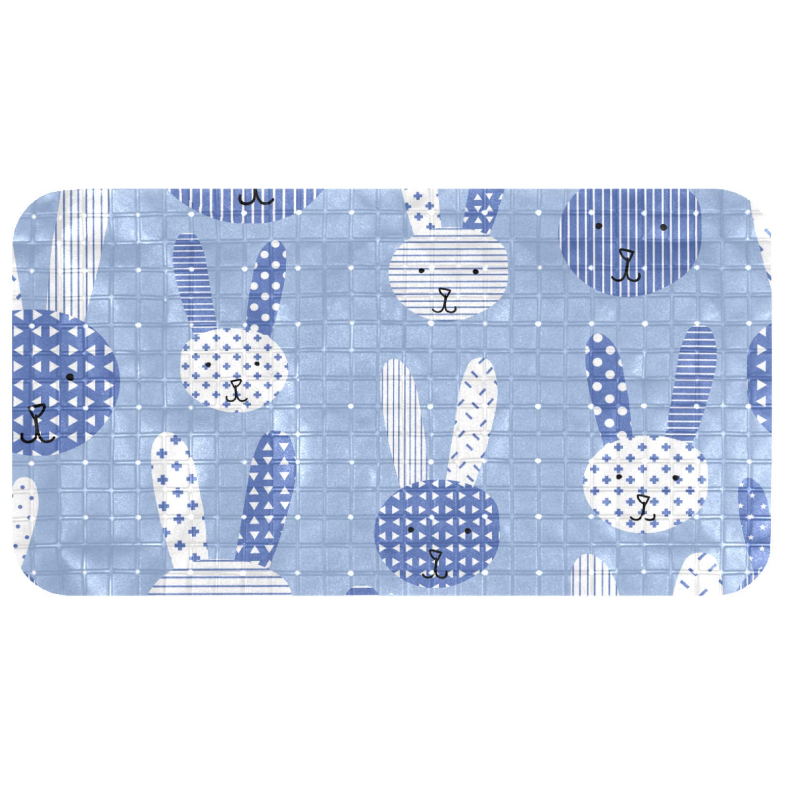 Bañera de bebé sin BPA: alfombra antideslizante de conejitos 37x68 cm con ventosas