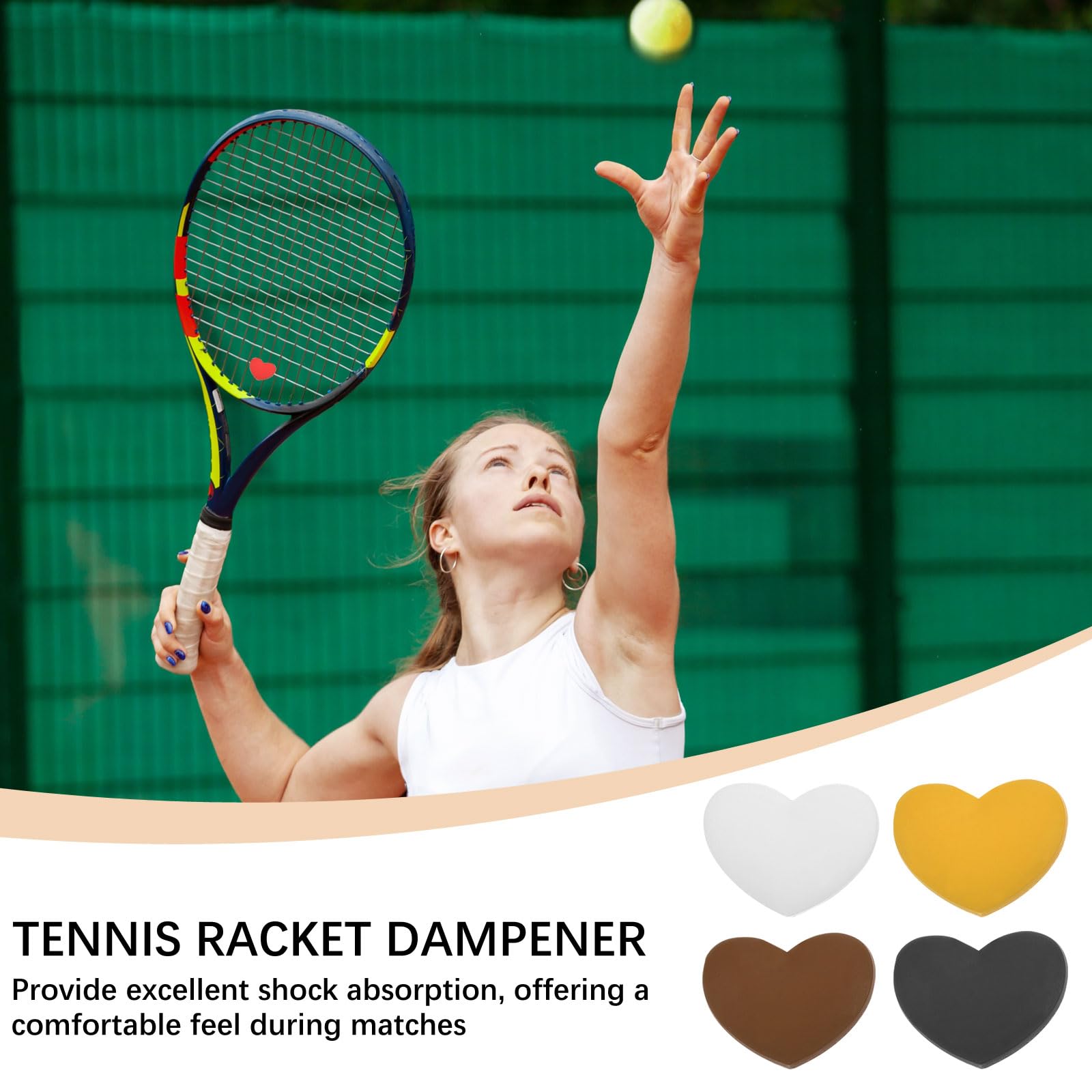 Racchetta da tennis antivibrazioni, ammortizzatore in morbido silicone per racchetta da tennis, a forma di cuore