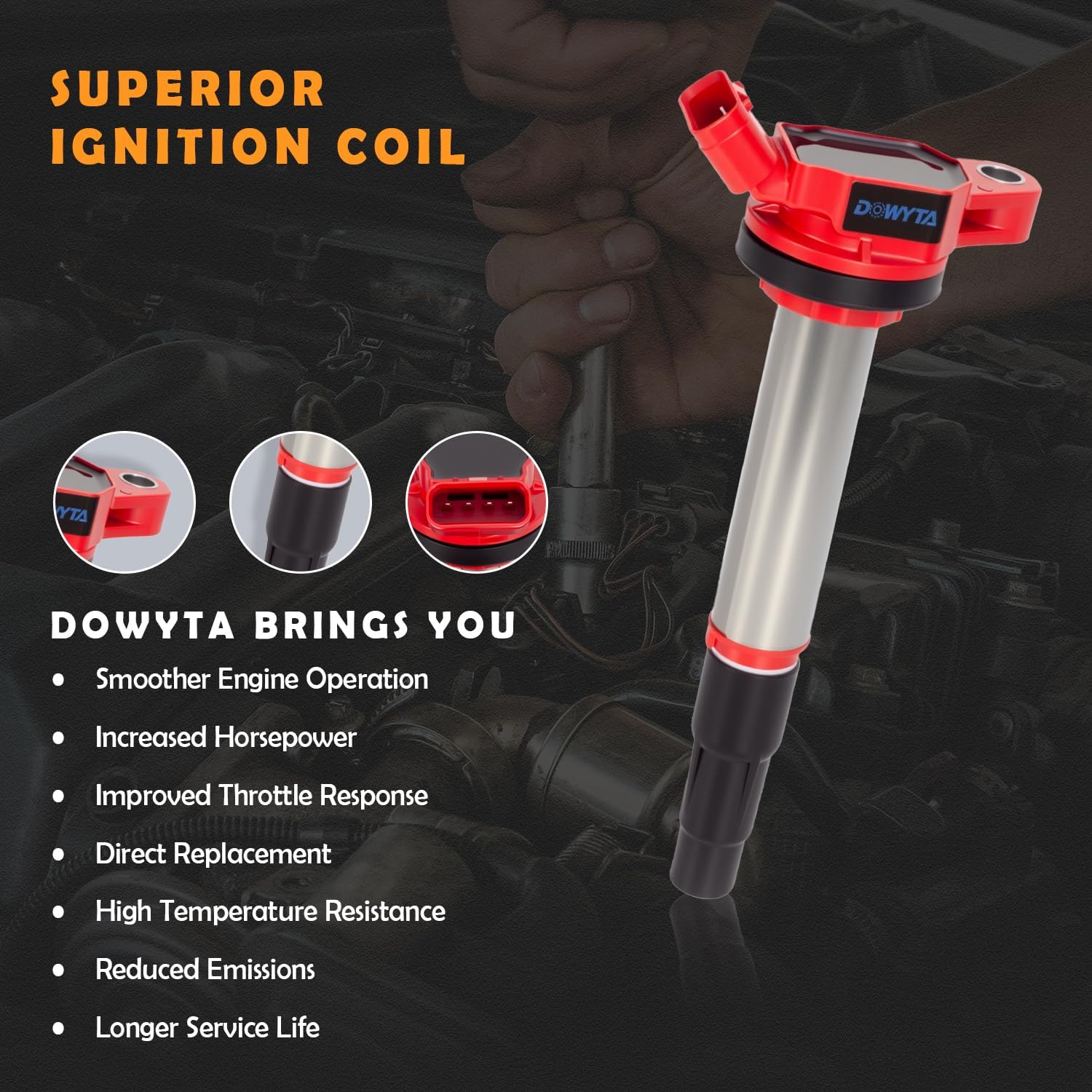 Set of 4 Upgraded Ignition Coil Pack and Spark Plug fits for Toyota Corolla S Matrix Prius 2009 2010 2011 CT200h IM XD Pontiac Vibe 2012 2013 2014 1.8L Replaces UF619 UF596