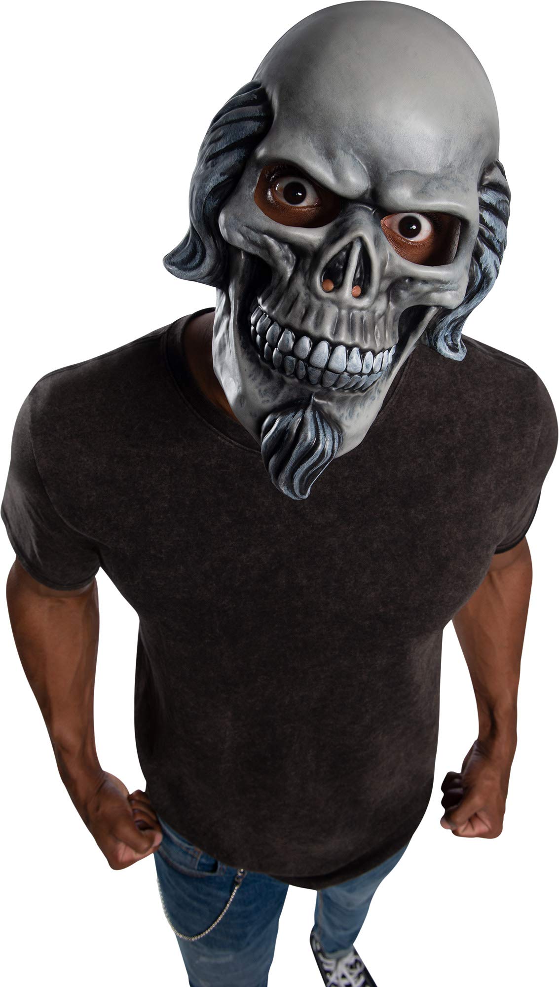 Grey Deadly Shakesfear Mask, 1 Pc., Stylish Design, Perfect Accessory for Halloween Parties Festivals, Cosplay