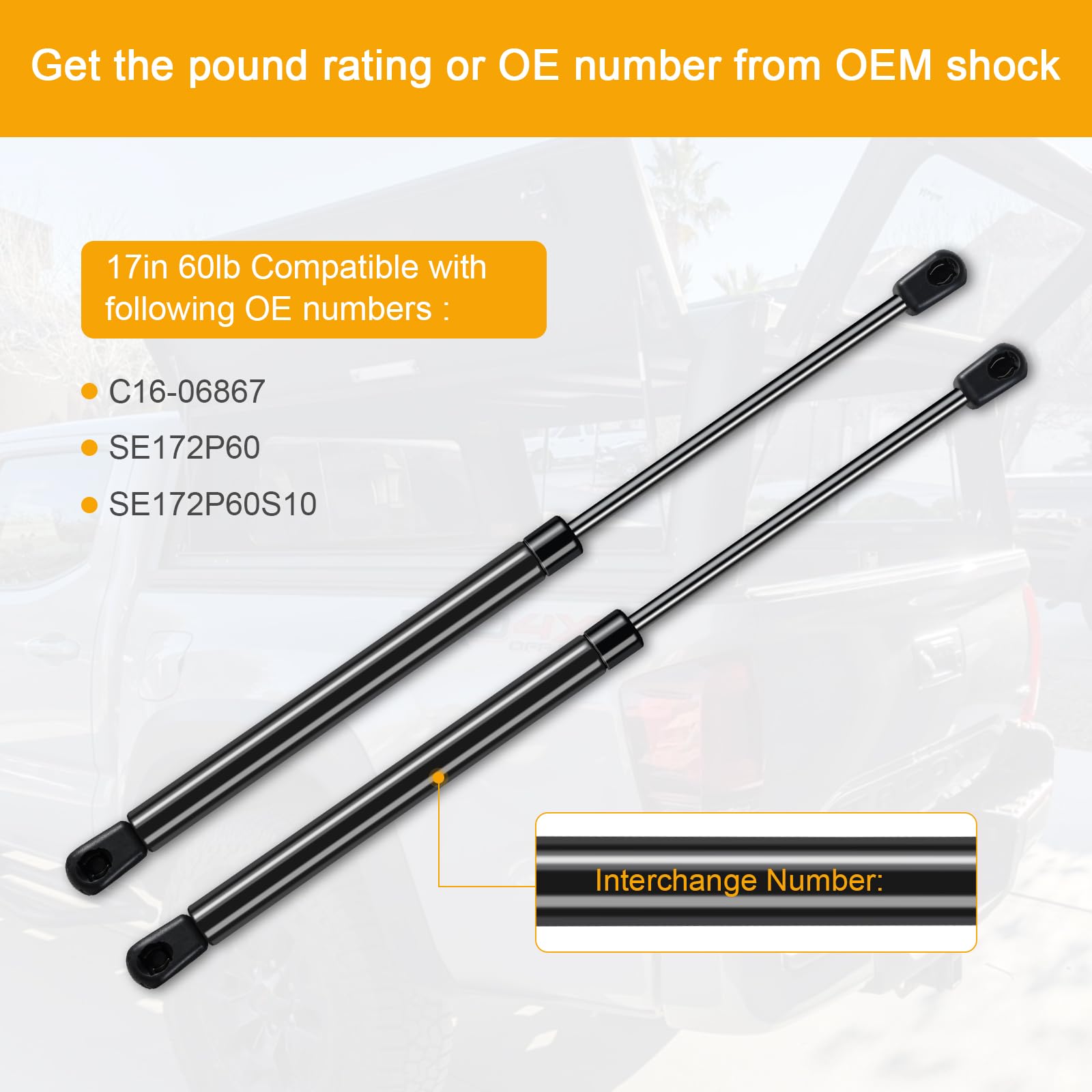 Snapklik.com : Euplokeer C16-06867 17in 60lb/267N Gas Shock Strut Lift ...
