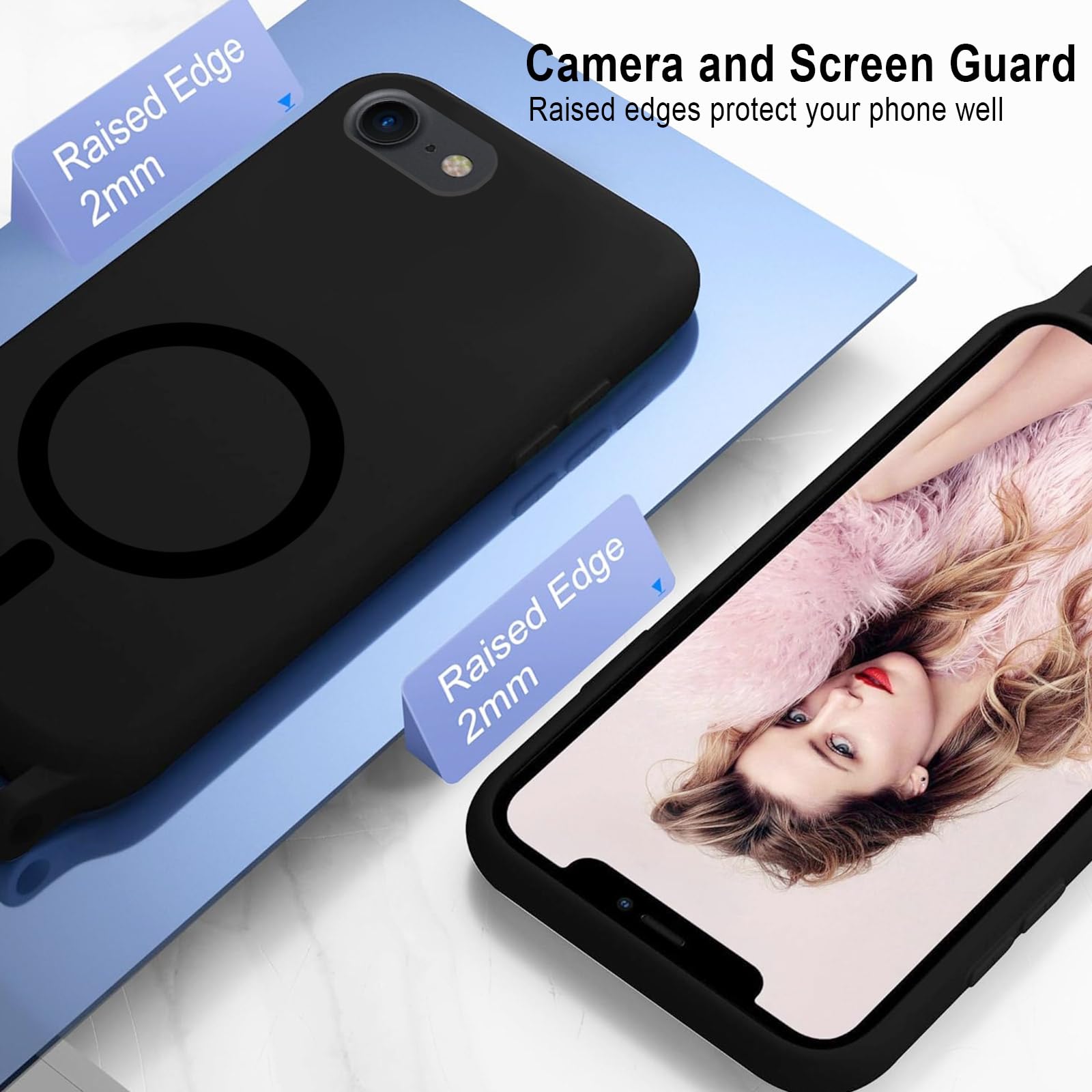 PekaTech Custodia per Cellulare con Corda per iPhone 5 / 5s / 5 SE Case, Liquido Sabbie Mobili Bumper TPU Cover con Collana Practical Stylish/Necklace Cordoncino Cordino Tracolla, Argento