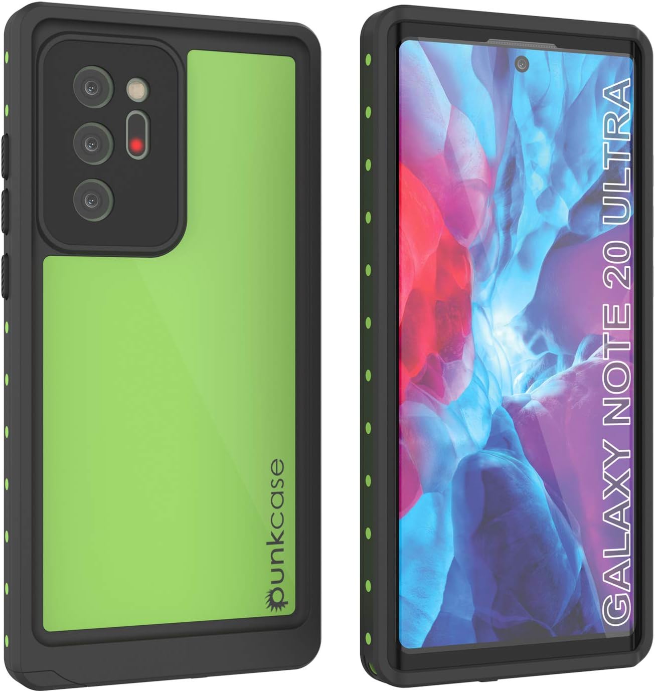 Punkcase Note 20 Ultra Waterproof Case [StudStar Series] [Slim Fit] [IP68 Certified] [Shockproof] [Dirtproof] [Snowproof] Armor Cover for Samsung Galaxy Note20 Ultra (6.9") (2020) [Green]