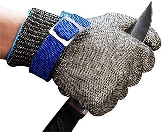 ACCE Guanti Antitaglio Cucina Acciaio Inox Rete Metallica Guanto Livello 5 per cucina e macellai e pesca (L)