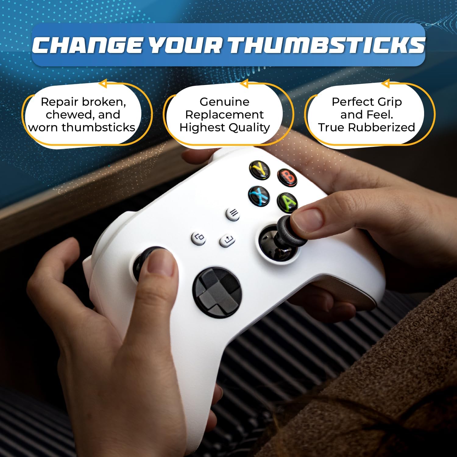 Xbox One Controller Joystick Replacement - 6PCS Genuine OEM Thumbsticks Analog Thumb Sticks Parts - True Rubberized with T8 T6 Repair Screwdriver Kit for Xbox One Controller image 5