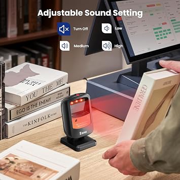 Eyoyo USB Hands-Free 1D 2D Desktop Barcode Scanner For POS Computers