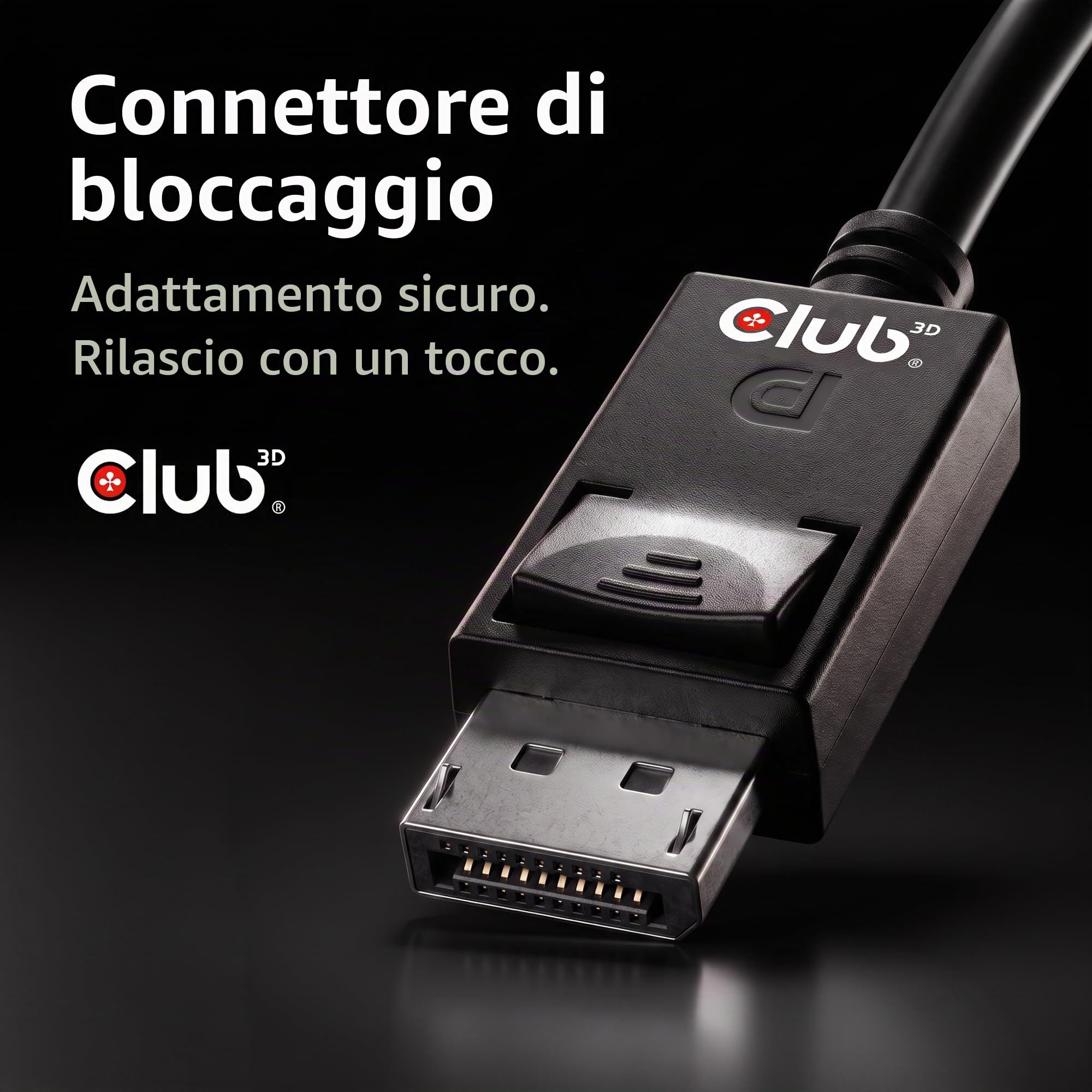 Club 3d Displayport 2.1 Vesa Dp80 Zertifiziertes Kabel 8k240hz St./st. 1,6m Schwarz