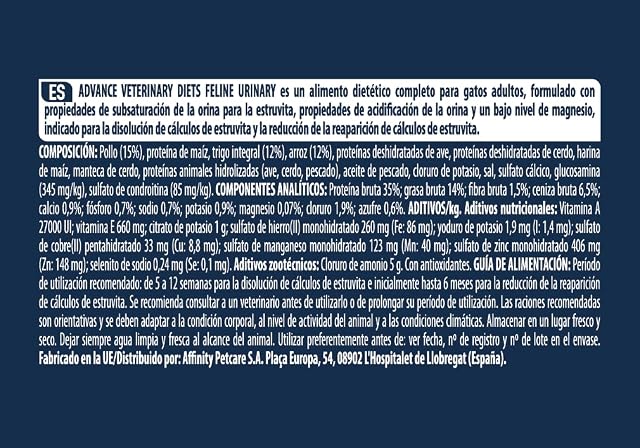 Foto 5 de 7 de Advance Veterinary Diets - Pienso para gatos adultos Advance Urinary Dietas veterinarias