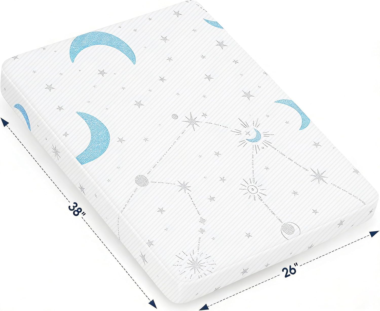 PanKers Pack and Play Mattress,Dual Sided Premium Memory Foam Pack N Play Mattresses for Baby 38"x26"x1.5" Breathable Mattress for Pack N Play with Washable Soft Cover