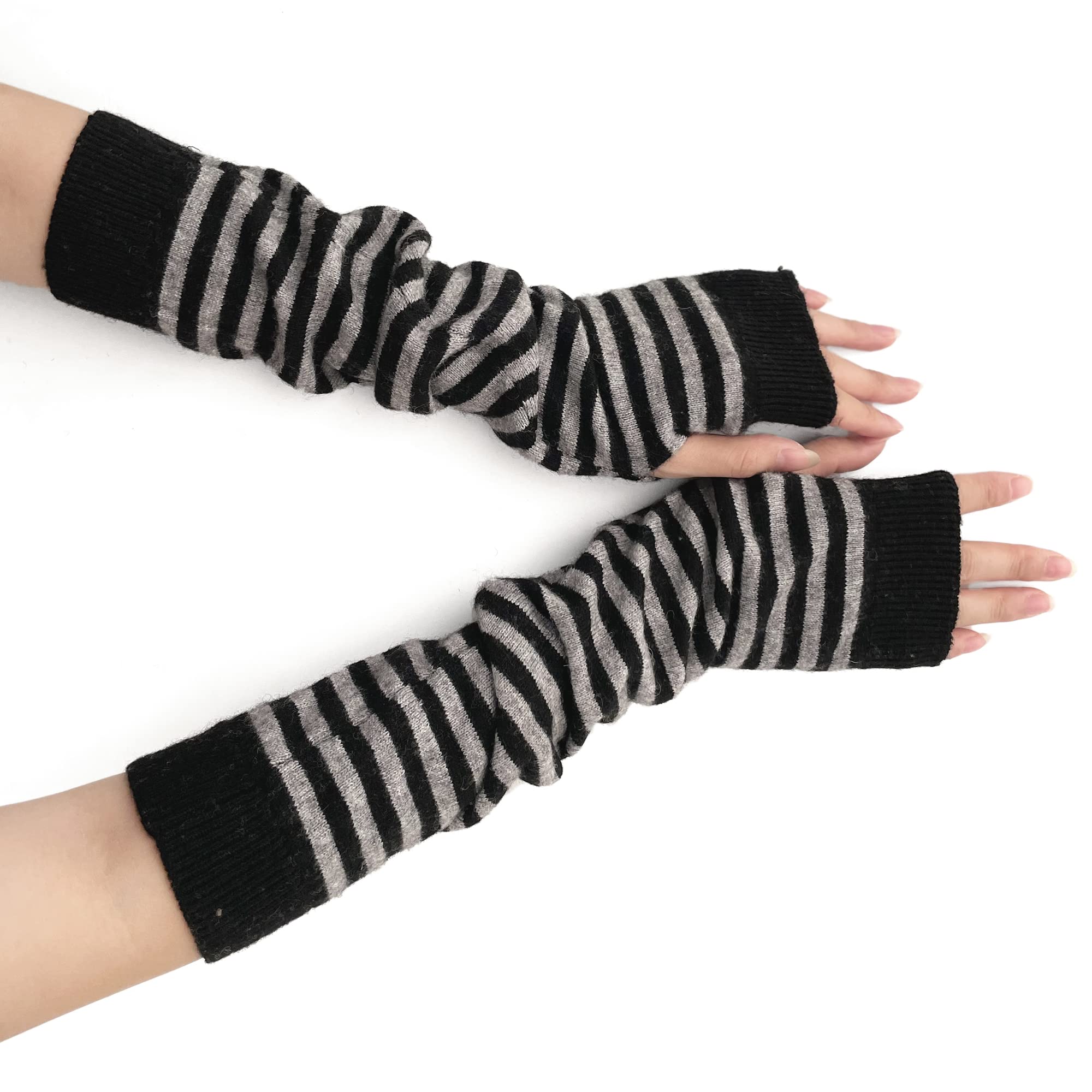 F Flammi Wool Blended Arm Warmer Winter Novetly Fingerless Gloves Knit Mitten Gloves Wrist Warmer for Women