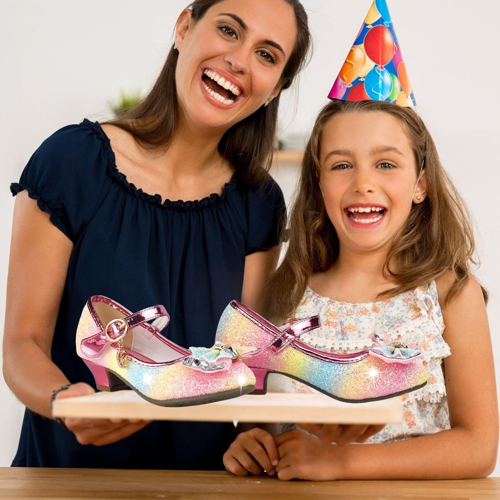 Chaussure Talon Fille Princesse Ballerine Paillettes Papillon Noël Carnaval