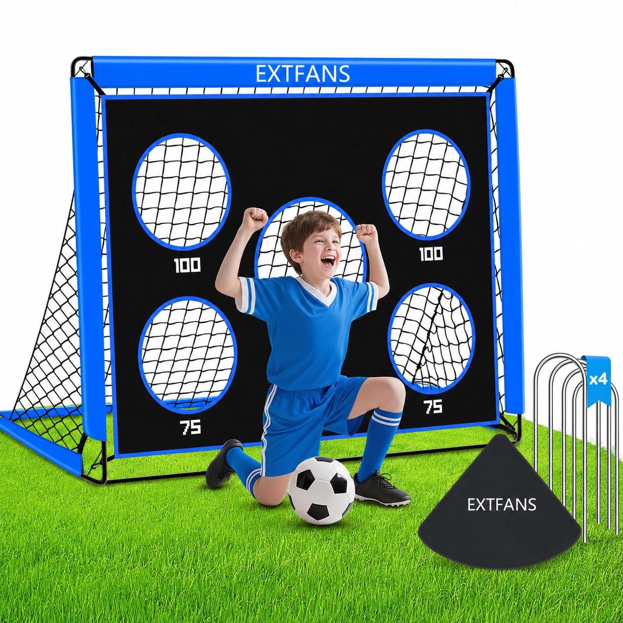 Fussballtore für Garten Kinder, 2-in-1 Fussballtor Outdoor mit Trainingsnetz, Fußballtor Kinder Trainingsset für Eltern-Kind-Bindung, Familieninteraktion
