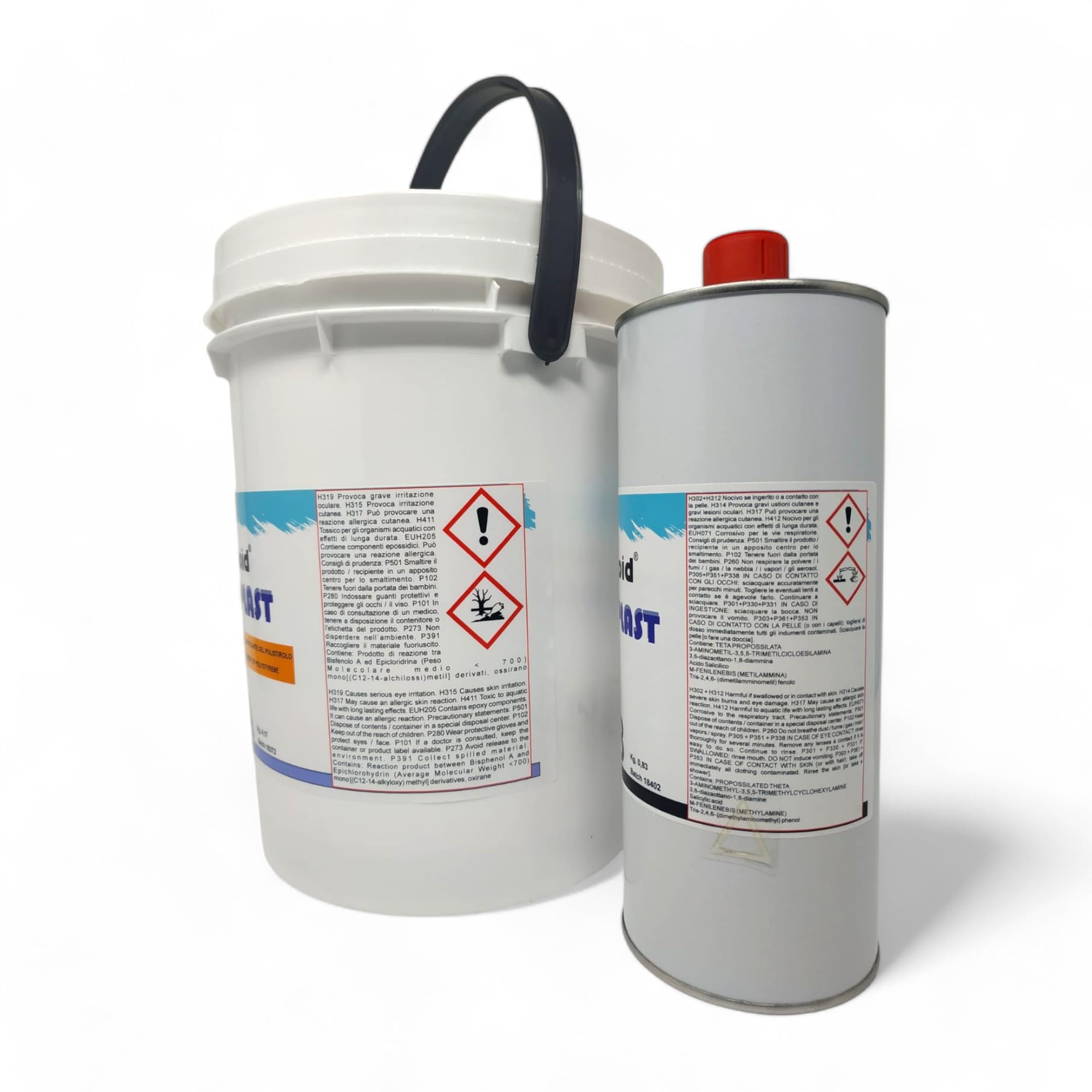 PROCHIMA Duraloid Coatplast A+B, Ricopertura Epossidica Bicomponente per Polistirolo, Colorabile, Ideale per Scenografia, 5kg
