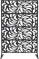 GarveeHome Ornamental Metal Garden Fence Panels - Rust-Resistant Scroll Floral Design, 70.9"H x 46" Black Border for Yard, Pool, Flower Beds