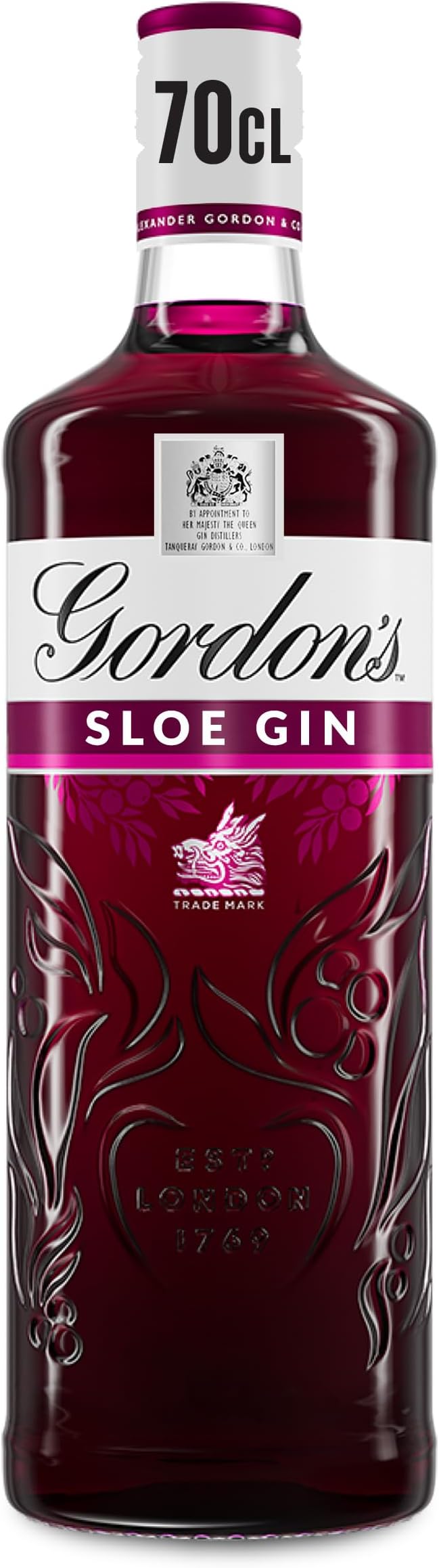 Sloe Gin | 26% vol | 70cl | Crafted from Wild Sloe Berries & Gordon's Gin | Enjoy in a Glass with Tonic | Botanicals with Cassis Sweetness