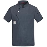 Unisex Chef Coat Short Sleeve,Chef Coat Men/Women Comfortable Button Closure - Kitchen,Restaurant,Hotel Uniform