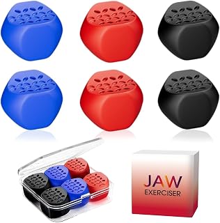 Jawline Exerciser, Powerful Jaw Trainer, 3 Different Resistance Levels, Double Chin Reducer Eliminator, Define Your Jawline, Look younger, Silicone material is safer(6 Pcs)