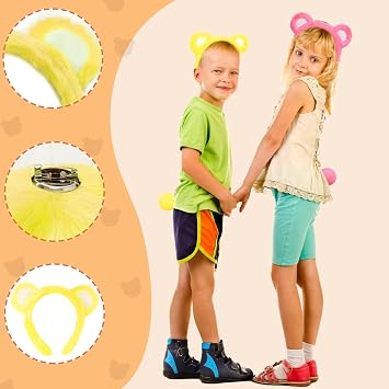 Bear Ears Headband and Tail, Halloween Bear Costume Accessories for Kids