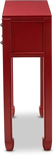 Miniatura 6 de Baxton Studio Framboise - Mesa consola, color rojo