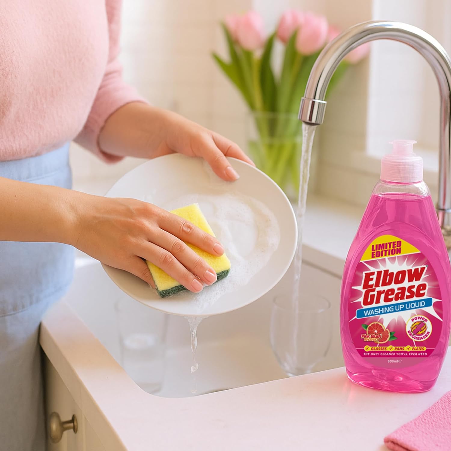 Elbow Grease® Washing Up Liquid, Pink Blush 600ml