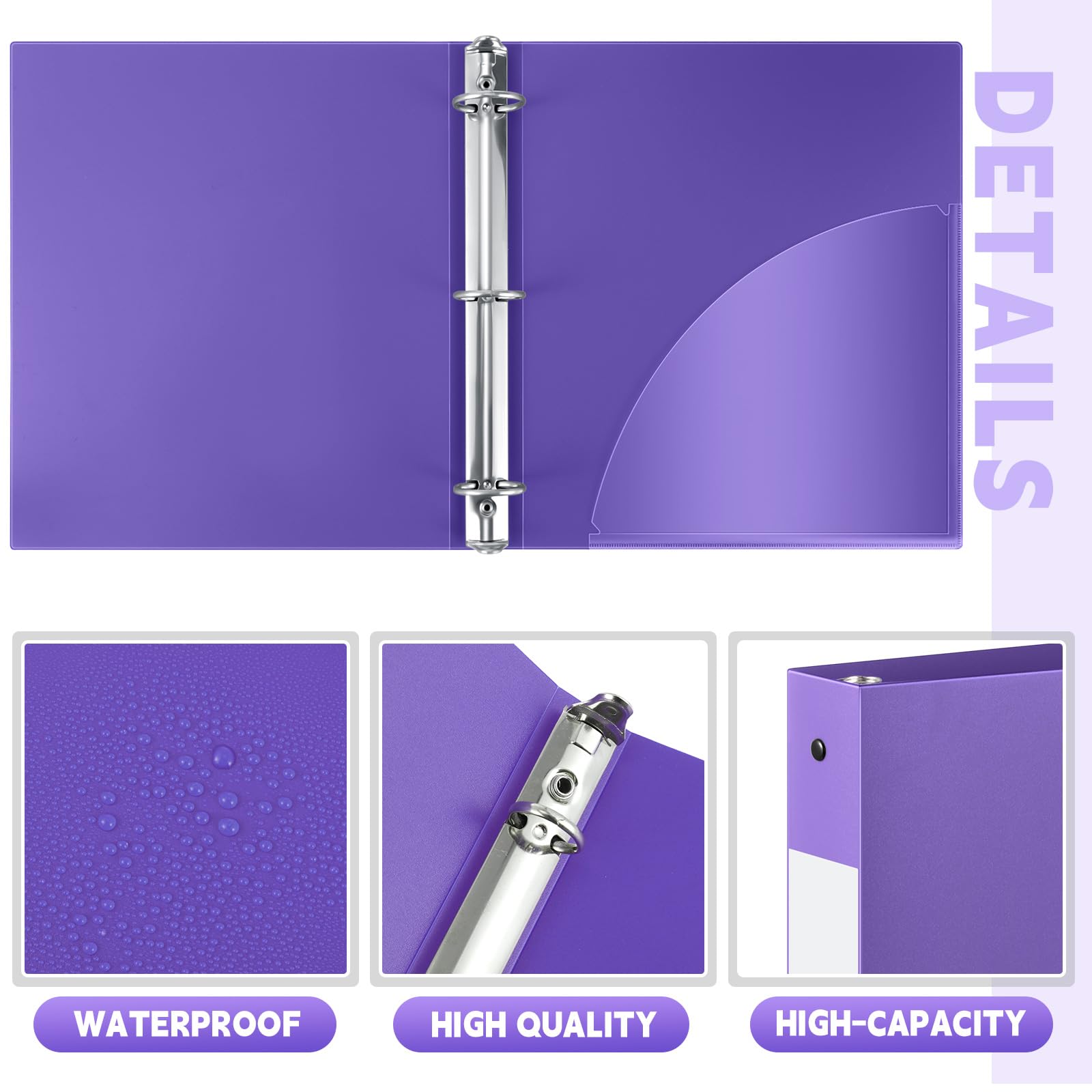 Skyygemm 12 Pcs 1 Inch 3 Ring Plastic Binder Flexible Binders Bulk Fits Letter Size 8.5'' X 11'' Paper Holds Up To 240 Sheets With 1 Pockets Versatile