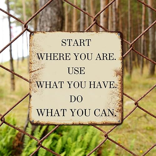 Miniatura 4 de ArogGeld Metal Sign Start Where You are Use What You Have Metal Wall Art Inspirational Saying Quotes Wall Art Home Decor Bright Wall Plaque Decor