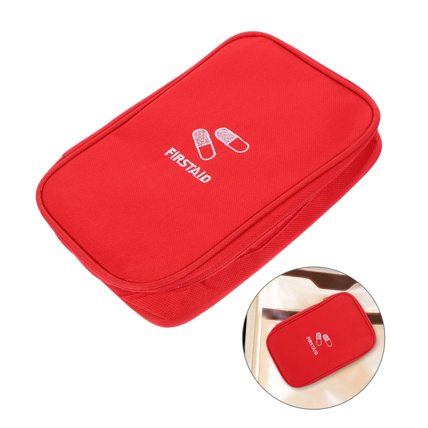 NUOBESTY 5piezas Botiquín De Portátil Bolsa De Vacía Para Camping y Senderismo Grande y Resistente Diseño De Color Rojo