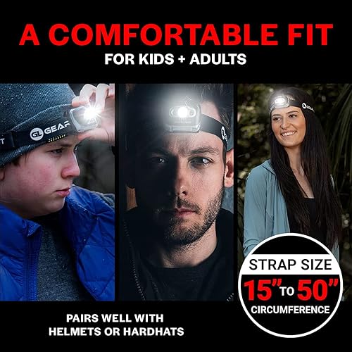 Vista 7 de GearLight 2Pack LED Headlamp - Outdoor Camping Head Lamps with Adjustable Headband - Lightweight Battery Powered Bright Flashlight Headlight with 7