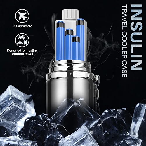 Miniatura 6 de Bolígrafos de insulina 48H, estuche de transporte médico, aislado, aprobado por la TSA, insulina diabética, enfriador de viaje médico, estuche para