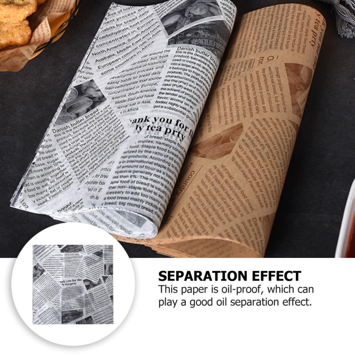 Operitacx Papel para Hornear Blanco de 500 Piezas, Resistente al Aceite y Envoltura para Alimentos, Adecuado para Sandwiches y Frituras en Casa