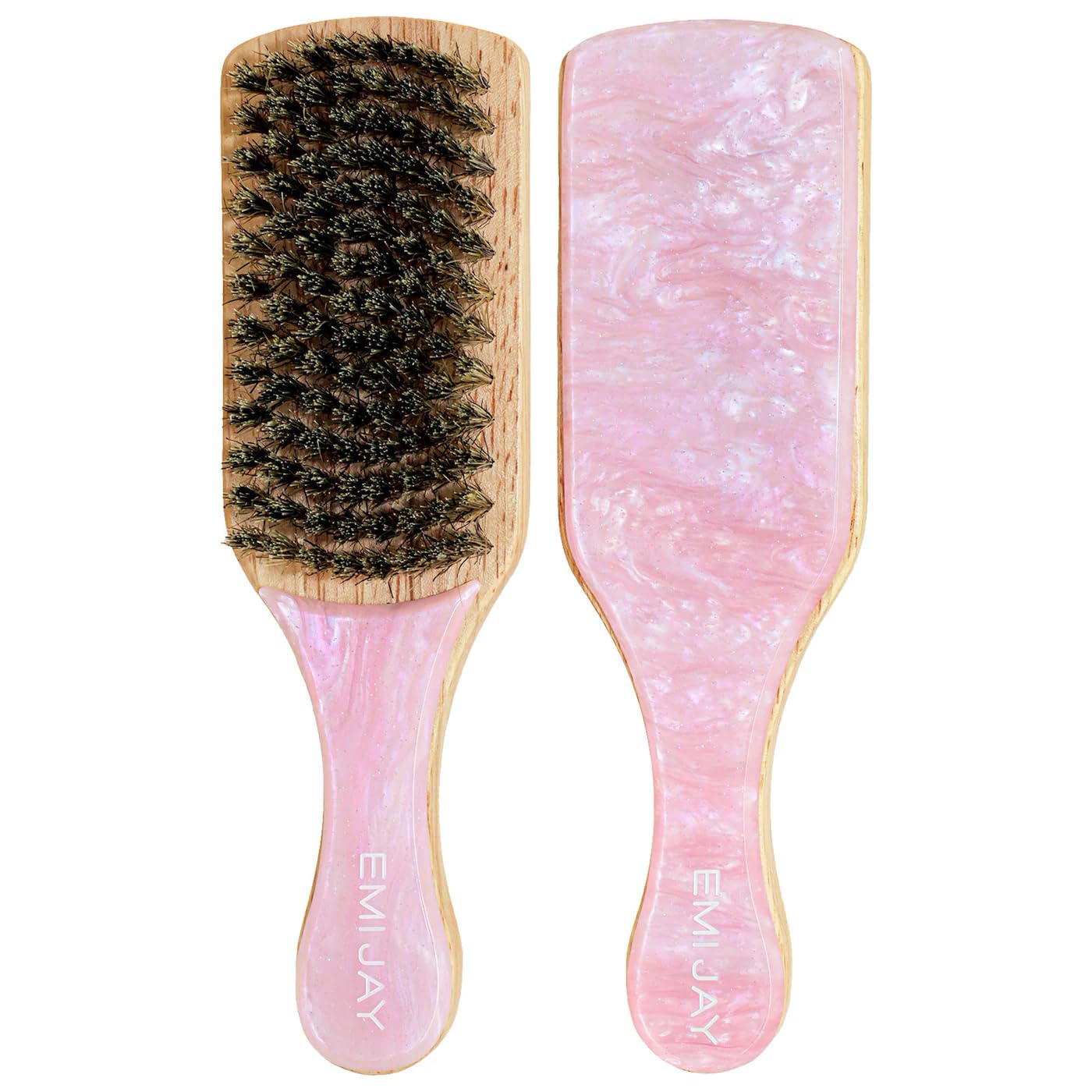 Emi Jay Mini Boar Bristle Hair Brush in Pink