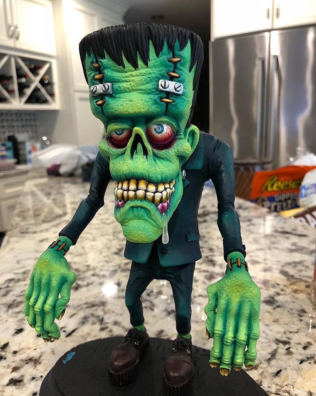 Buy Angry Big Mouth Monster Statue, Scary Monster Figurines Crafts