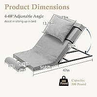 Vista 7 de Respaldo de cama eléctrico ajustable, capacidad de 300 libras, rango de elevación de 4 a 68°, funda lavable a máquina, ideal para ancianos