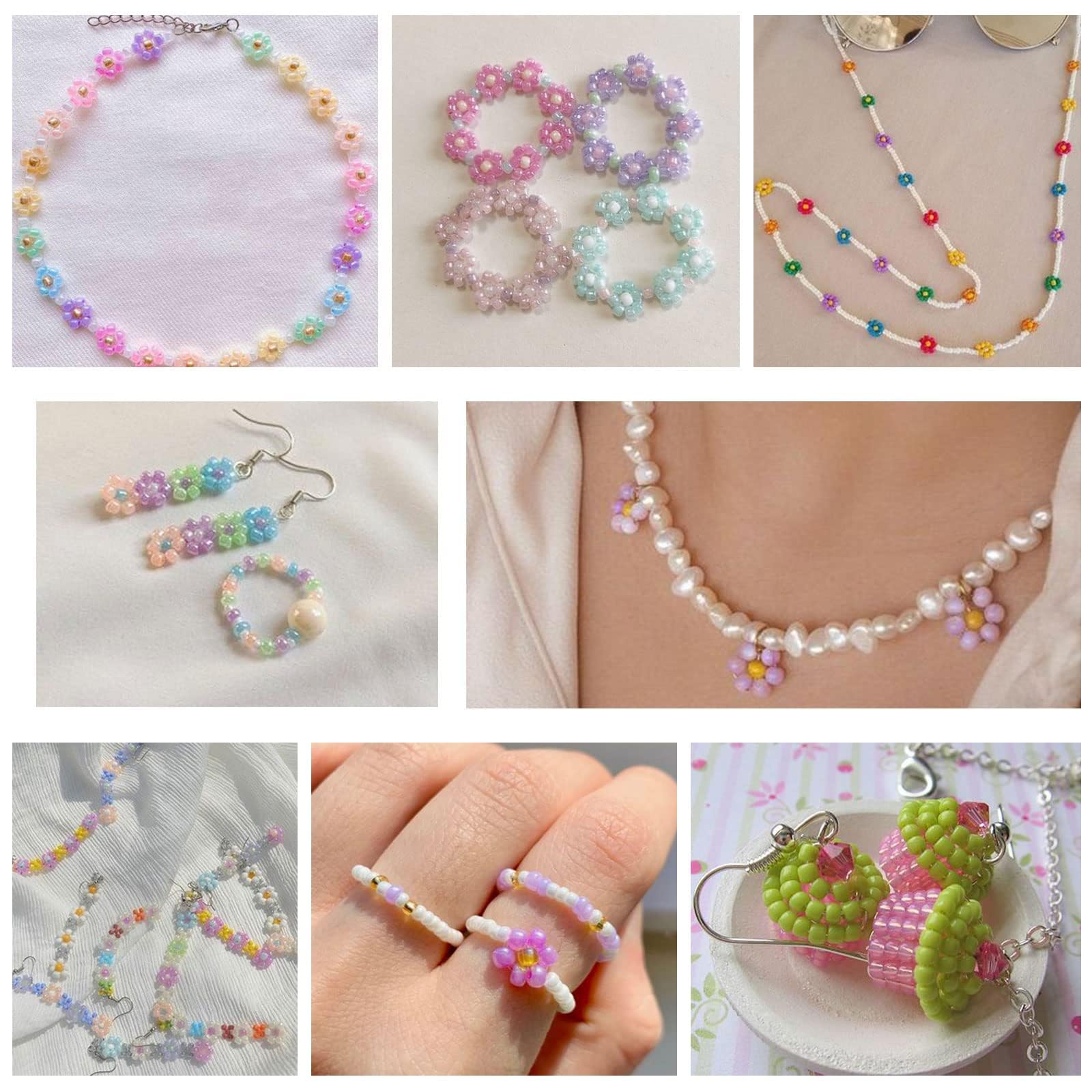 Prettme 3mm Seed Beads for Bracelet Making Kit 9600pcs 8/0 Pastel Glass Beads for Jewellery Making Friendship Bracelet Making - Image 4