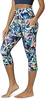 Vista 139 de ODODOS - Leggings capri de cintura alta para mujer con bolsillos, control de abdomen, no se transparentan, para entrenamiento atlético, running